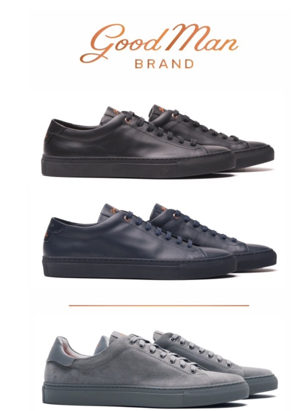 NAVY  GOODMAN BRAND  Edge sneaker, Nappa Leather
